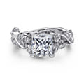 Martedi - 14K White Gold Floral Princess Cut Diamond Engagement Ring