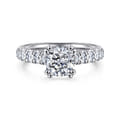 Sarita - 14K White Gold Cushion Cut Diamond Engagement Ring