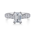 Sarita - 14K White Gold Emerald Cut Diamond Engagement Ring