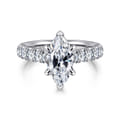 Sarita - 14K White Gold Marquise Shape Diamond Engagement Ring