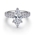 Sarita - 14K White Gold Marquise Shape Diamond Engagement Ring
