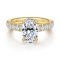 Sarita - 14K Yellow Gold Oval Diamond Engagement Ring