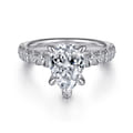 Sarita - 14K White Gold Pear Shape Diamond Engagement Ring