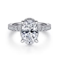 Yale - 18K White Gold Oval Diamond Engagement Ring
