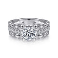 Famke - 14K White Gold Split Shank Round Diamond Engagement Ring