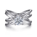 Fabiola - 14K White Gold Split Shank Round Diamond Engagement Ring