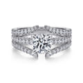 Riola - 14K White Gold Split Shank Round Diamond Engagement Ring