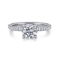Evelyn - 14K White Gold Cushion Cut Diamond Engagement Ring