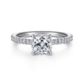 Evelyn - 14K White Gold Cushion Cut Diamond Engagement Ring