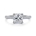Evelyn - 14K White Gold Cushion Cut Diamond Engagement Ring