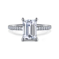 Evelyn - 14K White Gold Emerald Cut Diamond Engagement Ring