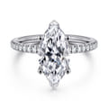 Evelyn - 14K White Gold Marquise Shape Diamond Engagement Ring