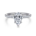 Evelyn - 14K White Gold Pear Shape Diamond Engagement Ring