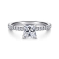 Evelyn - 14K White Gold Princess Cut Diamond Engagement Ring