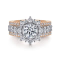 Clarence - 14K White-Rose Gold Fancy Halo Round Diamond Engagement Ring