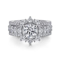 Clarence - 14K White Gold Fancy Halo Round Diamond Engagement Ring