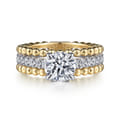 Dorian - 14K White-Yellow Gold Round Diamond Engagement Ring