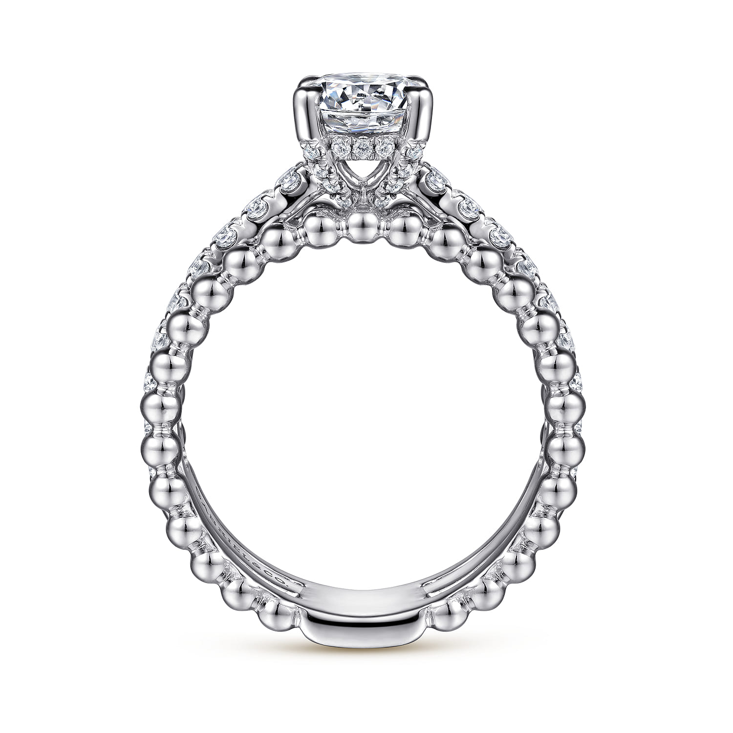 Round Diamond Engagement Ring in 14K White Gold, photograph 2