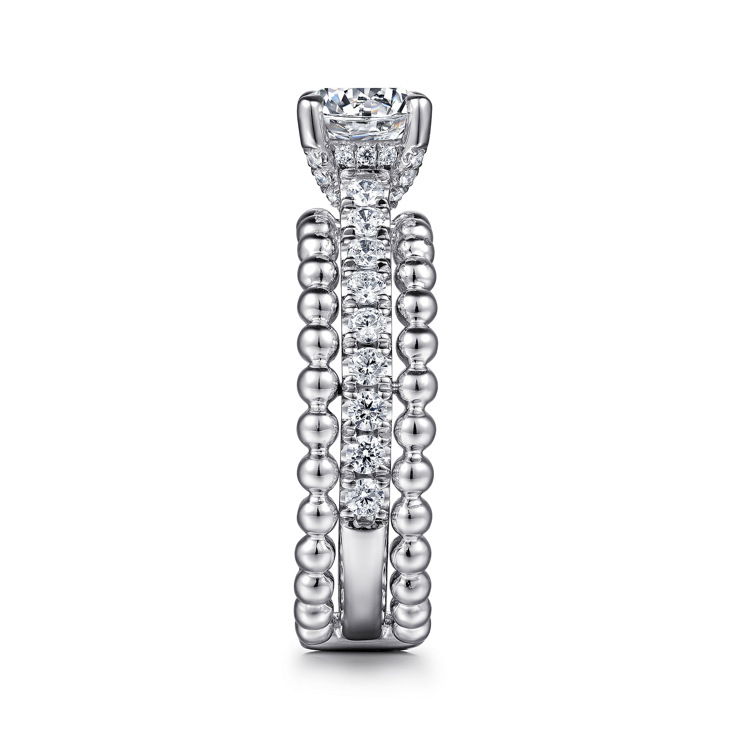 Round Diamond Engagement Ring in 14K White Gold, photograph 5