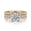 Dorian - 14K White-Yellow Gold Round Diamond Engagement Ring