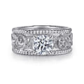 Galia - 14K White Gold Round Diamond Engagement Ring