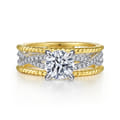 Gene - 14K White-Yellow Gold Round Diamond Engagement Ring