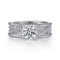 Gene - 14K White Gold Round Diamond Engagement Ring