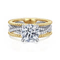 Gene - 14K White-Yellow Gold Round Diamond Engagement Ring