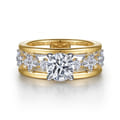Gretchen - 14K White-Yellow Gold Round Diamond Engagement Ring