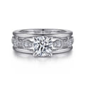 Halette - 14K White Gold Round Diamond Engagement Ring