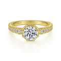 14K Yellow Gold Round Diamond Engagement Ring