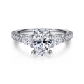 Isadora - 14K White Gold Oval Three Stone Diamond Engagement Ring