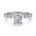 Juliet - 14K White Gold Emerald Cut Diamond Engagement Ring