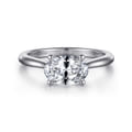 Larissa - 14K White Gold East West Oval Solitaire Engagement Ring