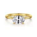 Larissa - 14K Yellow Gold East West Oval Solitaire Engagement Ring
