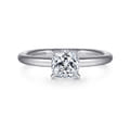 Lark - 14K White Gold Cushion Cut Solitaire Engagement Ring