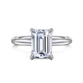 Lark - 14K White Gold Emerald Cut Solitaire Engagement Ring