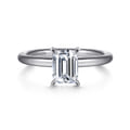 Lark - 14K White Gold Emerald Cut Solitaire Engagement Ring