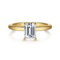 Lark - 14K Yellow Gold Emerald Cut Solitaire Engagement Ring