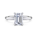 Lark - 14K White Gold Emerald Cut Solitaire Engagement Ring