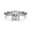 Lark - 14K White Gold Elongated Cushion Solitaire Engagement Ring