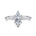 Lark - 14K White Gold Marquise Shape Solitaire Engagement Ring