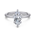 Lark - 14K White Gold Marquise Shape Solitaire Engagement Ring