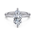Lark - 14K White Gold Marquise Shape Solitaire Engagement Ring