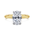 Lark - 14K White-Yellow Gold Oval Solitaire Diamond Engagement Ring