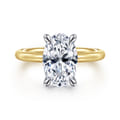 Lark - 14K White Yellow Gold Oval Solitaire Engagement Ring