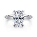 Lark - 14K White Gold Oval Solitaire Engagement Ring