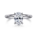 Lark - 14K White Gold Oval Solitaire Engagement Ring