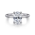 Lark - 14K White Gold Oval Solitaire Engagement Ring