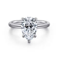 Lark - 14K White Gold Pear Shape Solitaire Engagement Ring